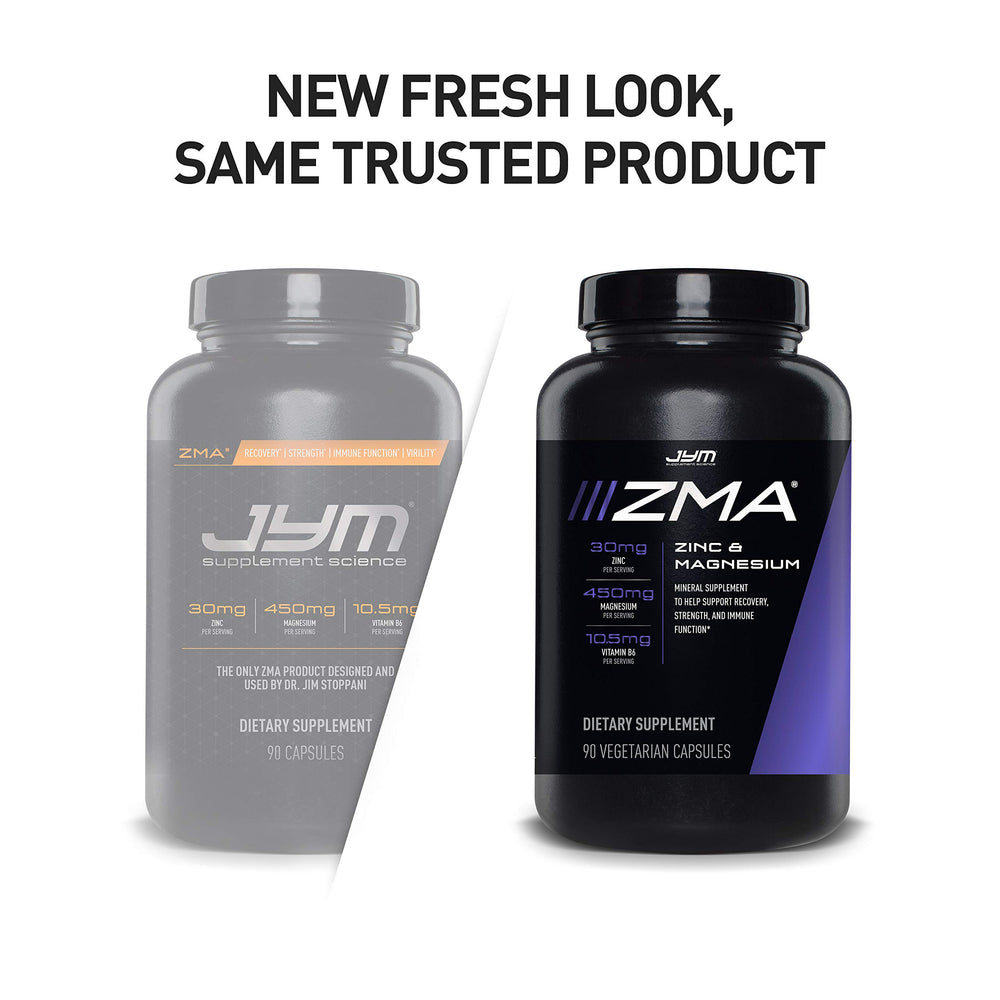 BioPerine badge on JYM ZMA JYM bottle for absorption support