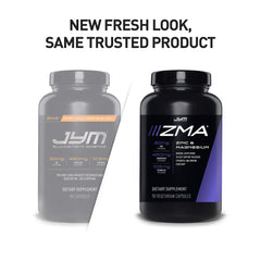 BioPerine badge on JYM ZMA JYM bottle for absorption support