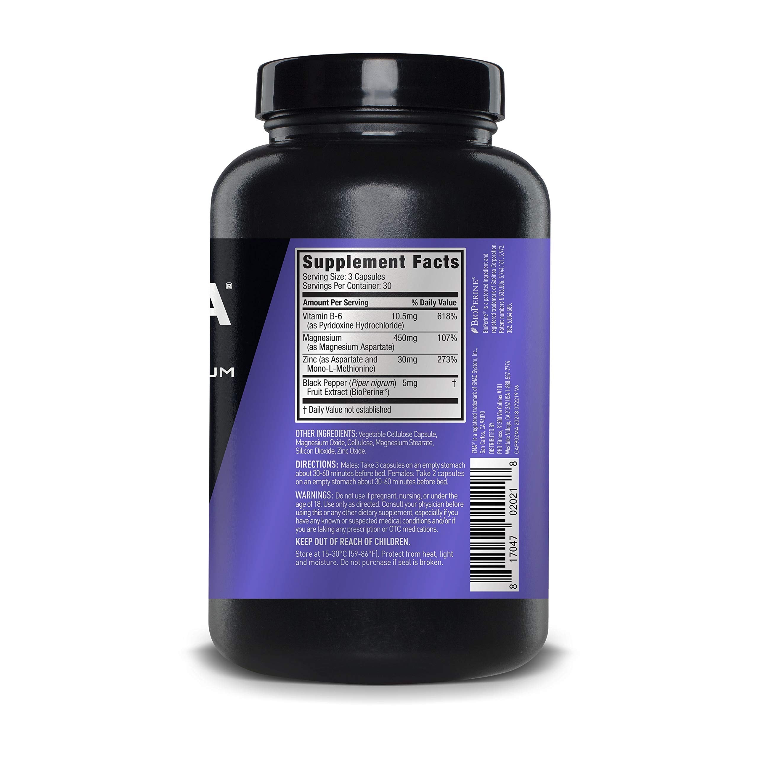 Magnesium aspartate ingredient detail in JYM ZMA JYM capsules