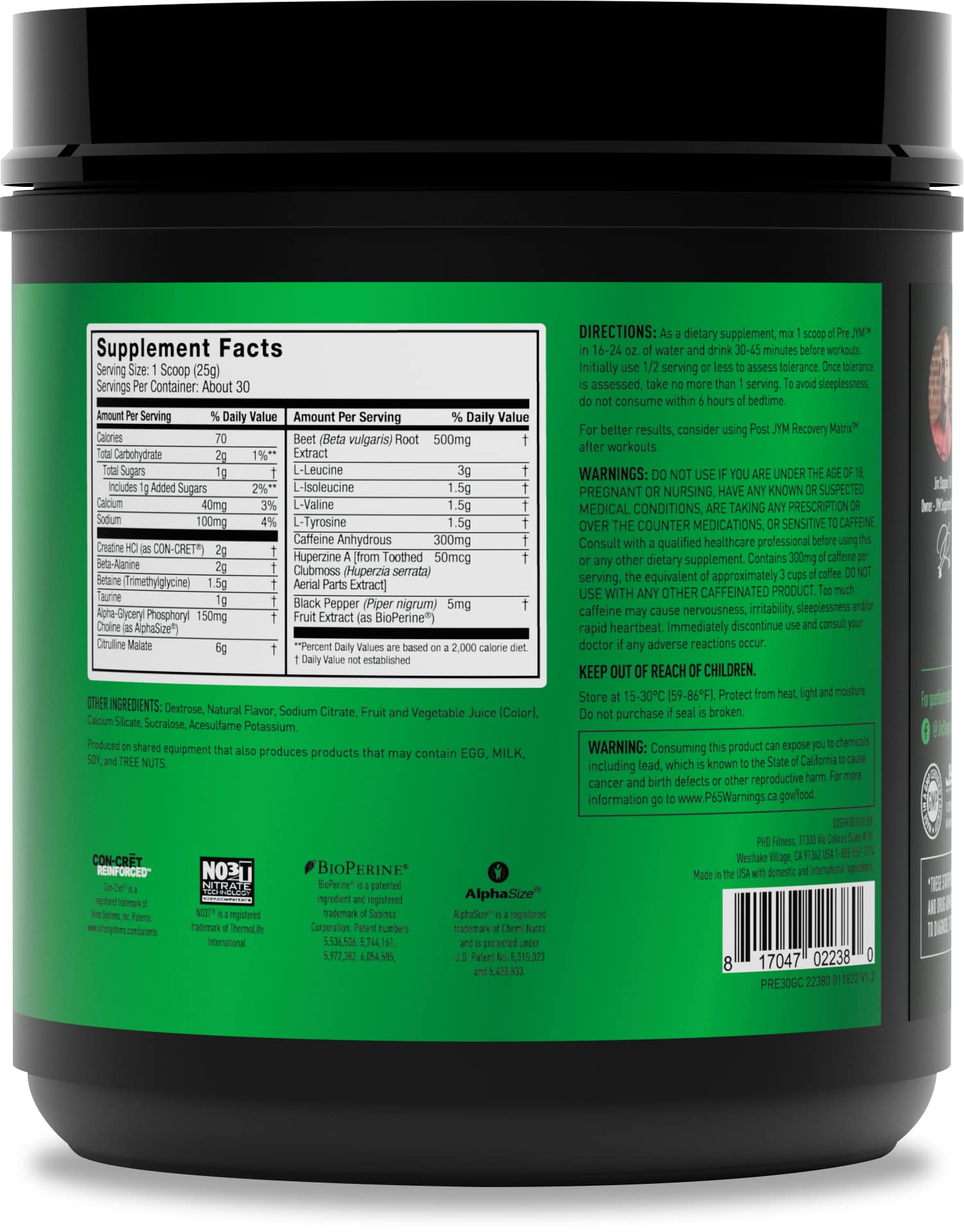 JYM Pre JYM grape candy scoop measuring a full serving for training