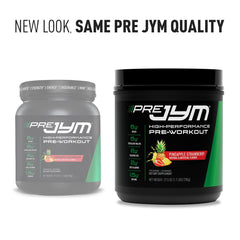 Nutritional label suggesting caffeine and focus support from Pre JYM