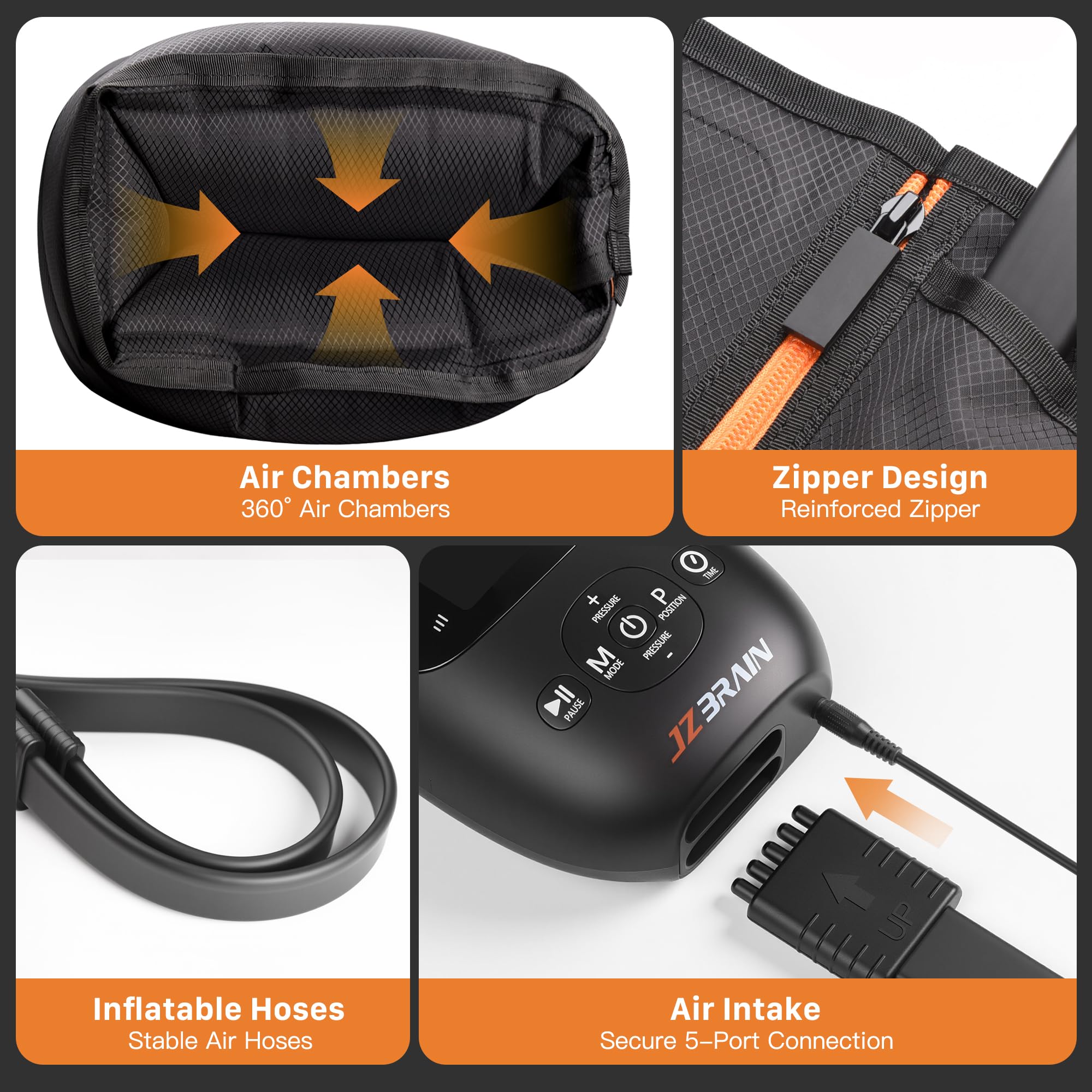 JZBRAIN full-leg wrap design supports comfortable sessions at home, gym, or outdoors.