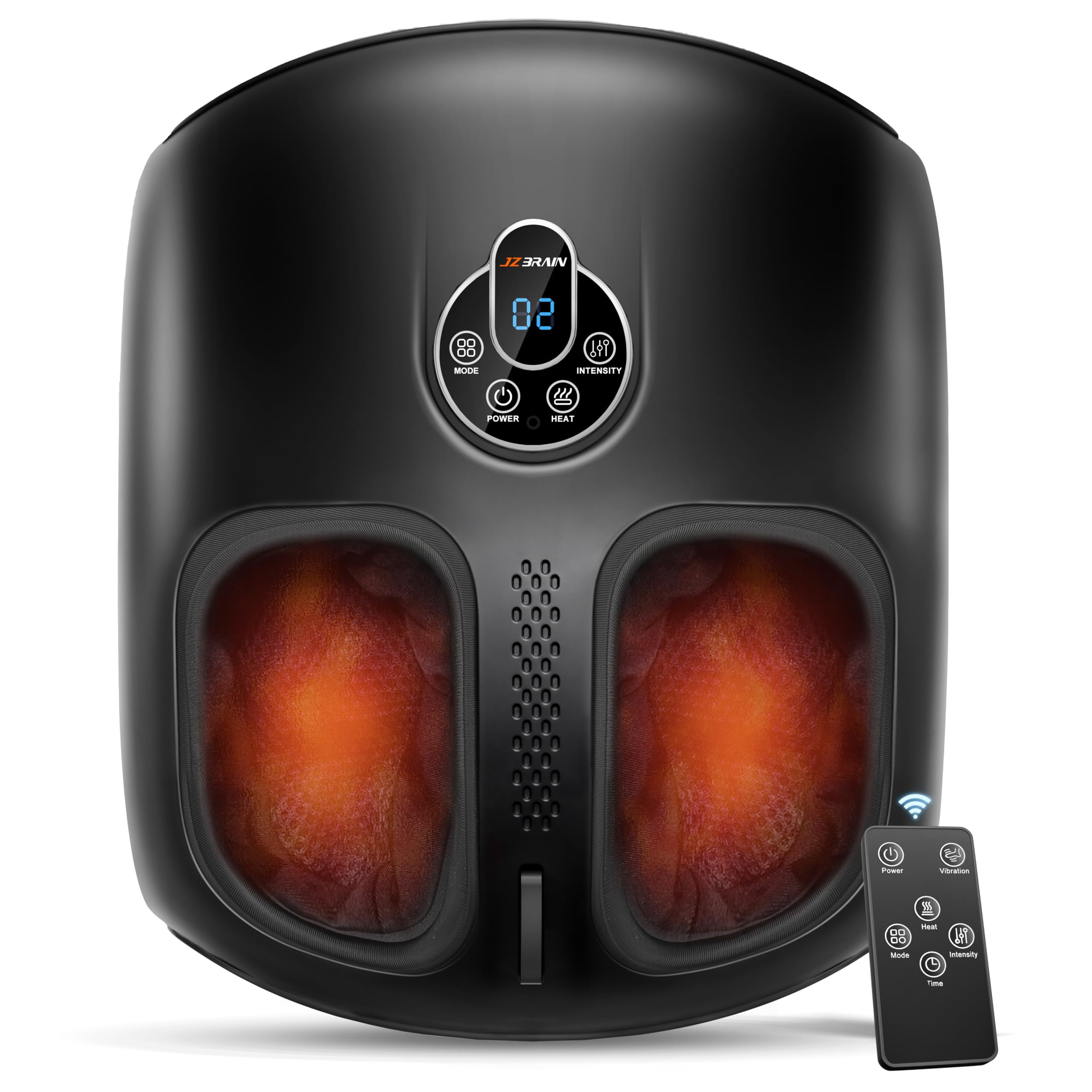 JZBRAIN Shiatsu Foot Massager with Heat front view shows deep kneading for tired feet