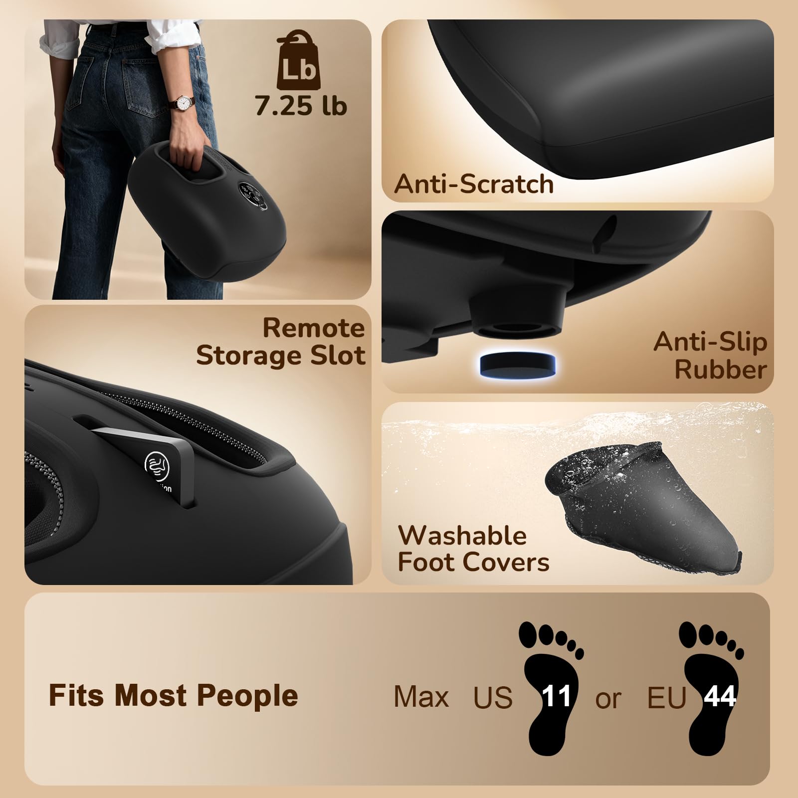 JZBRAIN Foot Massager durable ABS shell and stable base