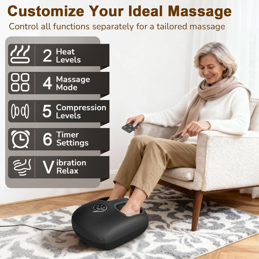 JZBRAIN Shiatsu Foot Massager heat side view highlights side compression