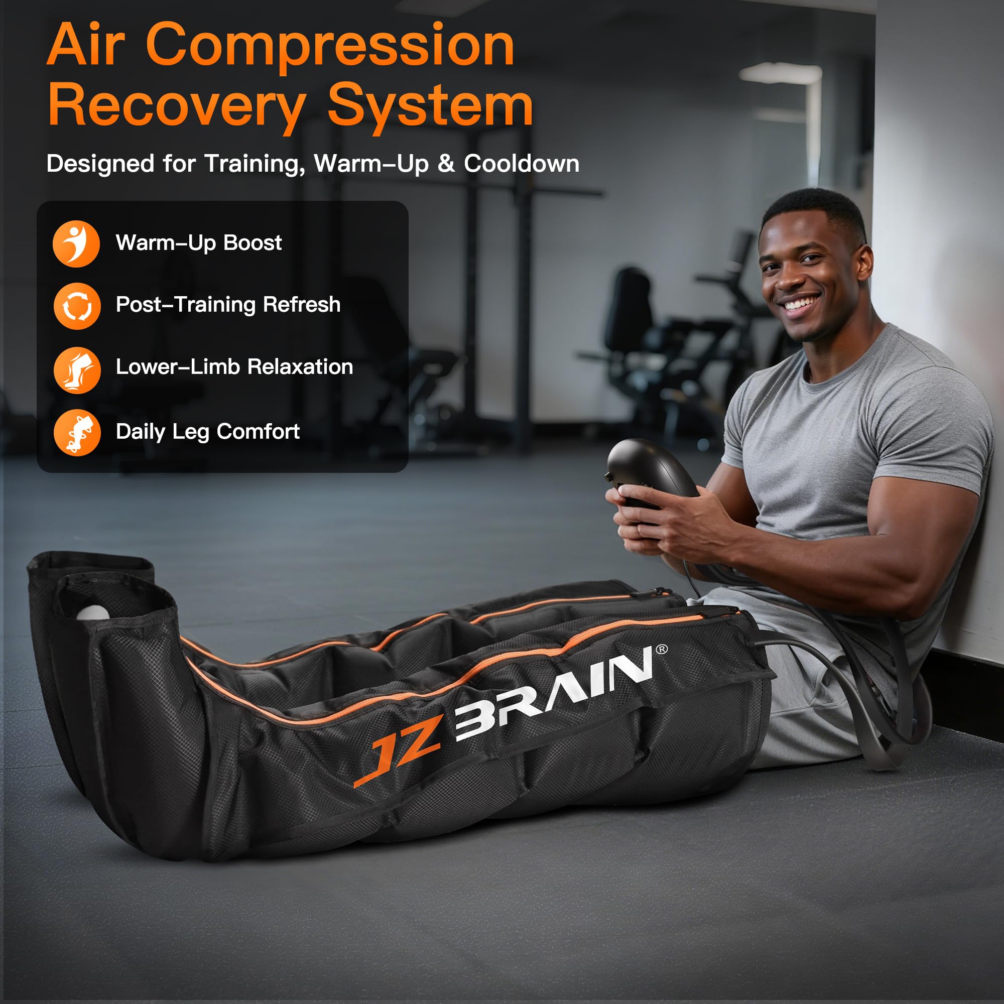 JZBRAIN smart pressure sensor ensures automatic fit for varying leg sizes.