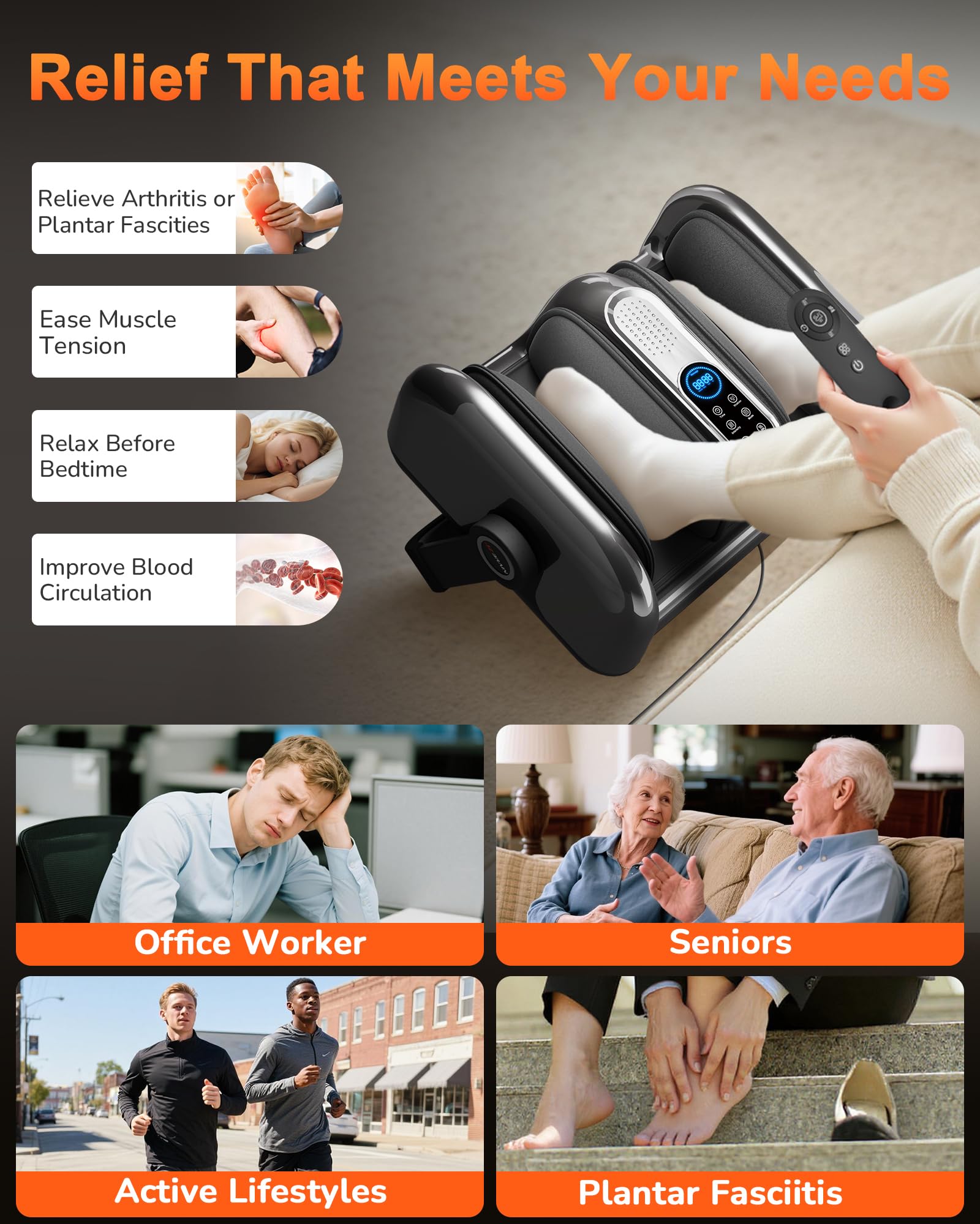 JZBRAIN upgraded rollers 9-levels close-up for precise massage.