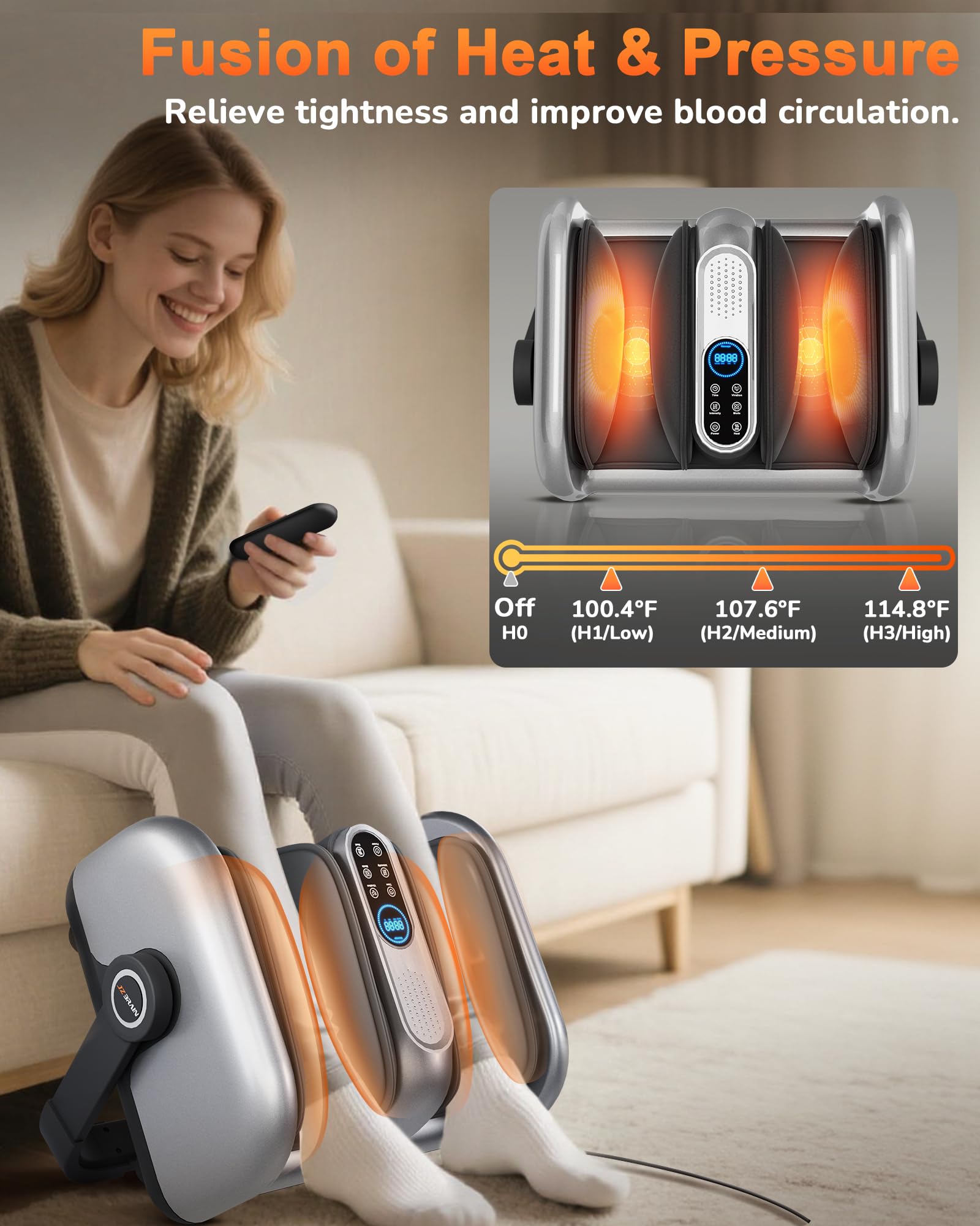 JZBRAIN remote control and panel for easy adjustment.