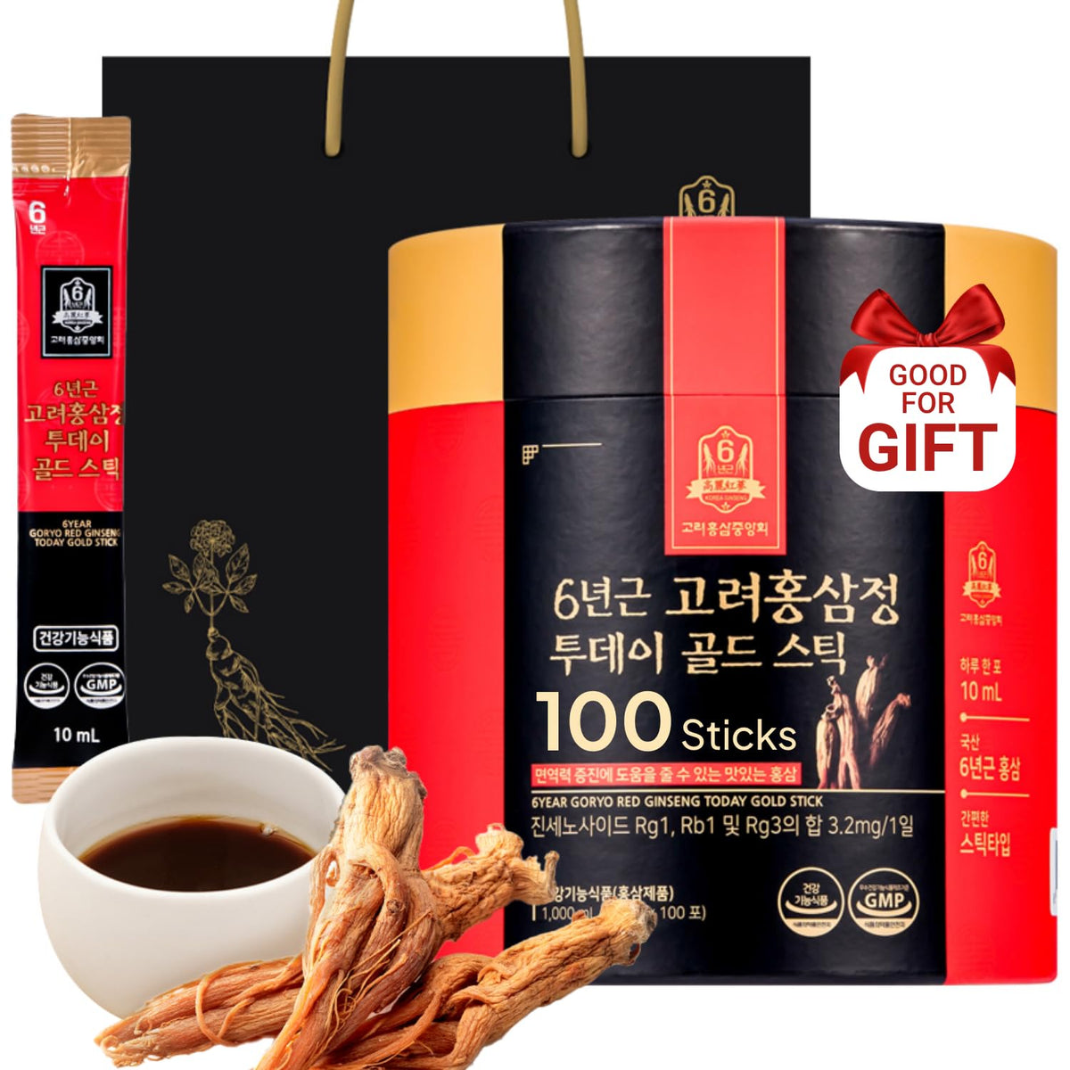 K FOOD KOREAN FOOD gold stick packaging emphasizes gift-ready elegance.