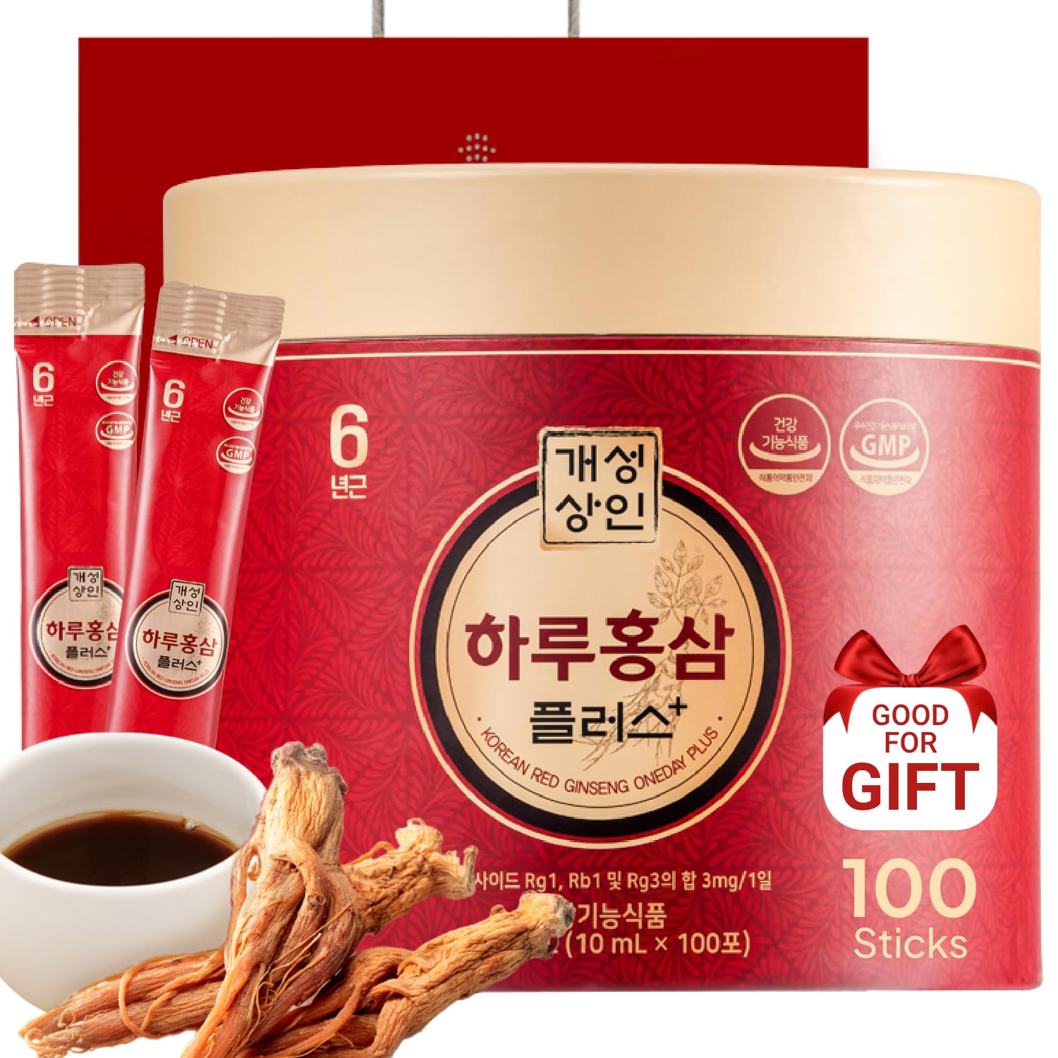 K Food Korean Red Ginseng One Day Plus Stick packaging in premium gift box.