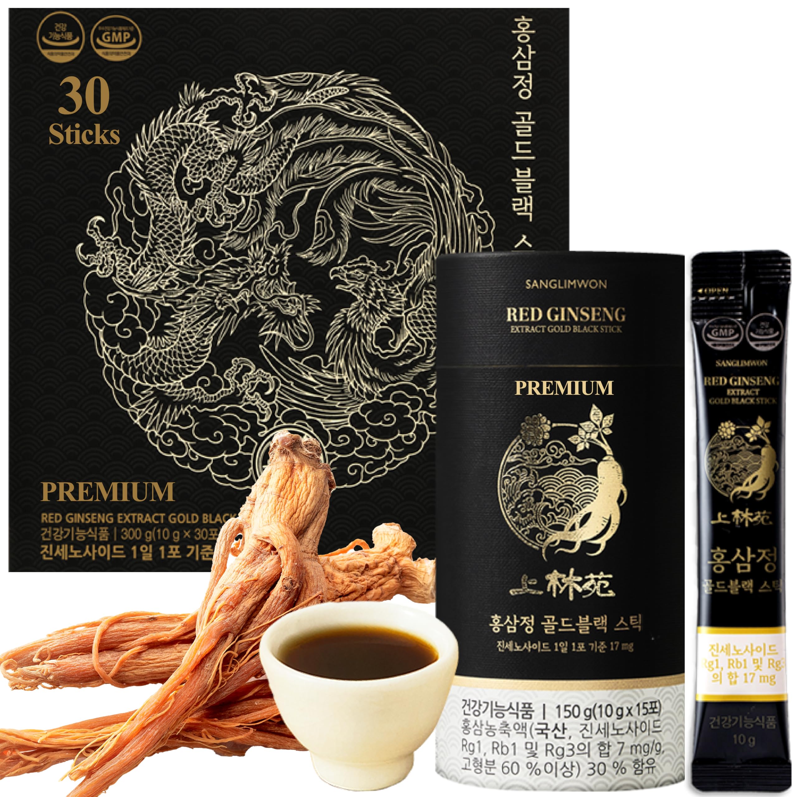 K FOOD Sanglimwon Gold Black Stick gift box showcases premium packaging for gifting.