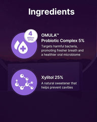 K-NUTRA Dentifresh Xylitol Tabs Grape double-layer packaging protecting potency from light and moisture