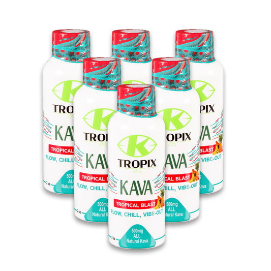 K Tropix Kava Shot Tropical Blast bottle for on-the-go calm
