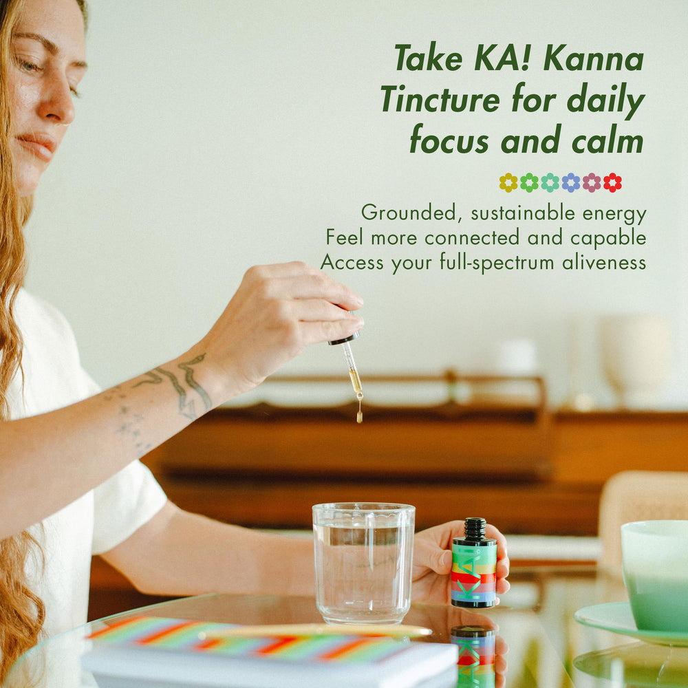 KA! Kanna bottle label close-up showing clean ingredients