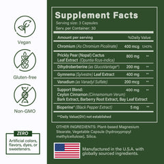 Kabooya Berberine Nopal label closeup highlights clean formula and quality manufacturing.