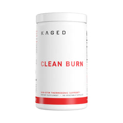 Kaged Clean Burn capsules bottle for convenient daily weight management support.