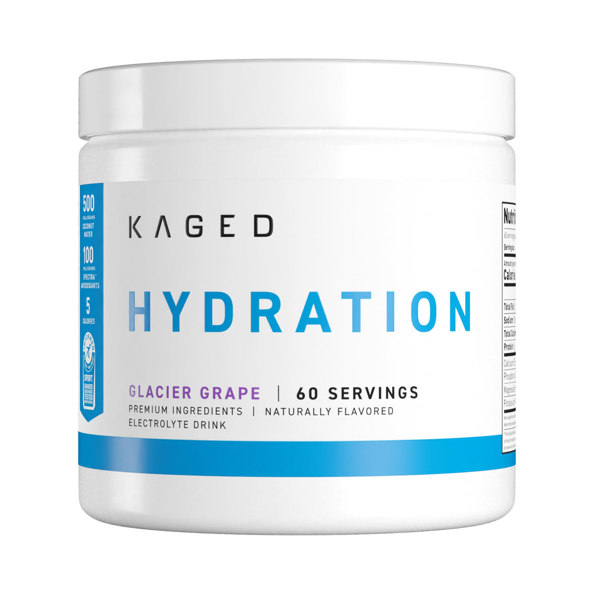 Kaged Daily Hydration coconut-water powder for easy hydration.