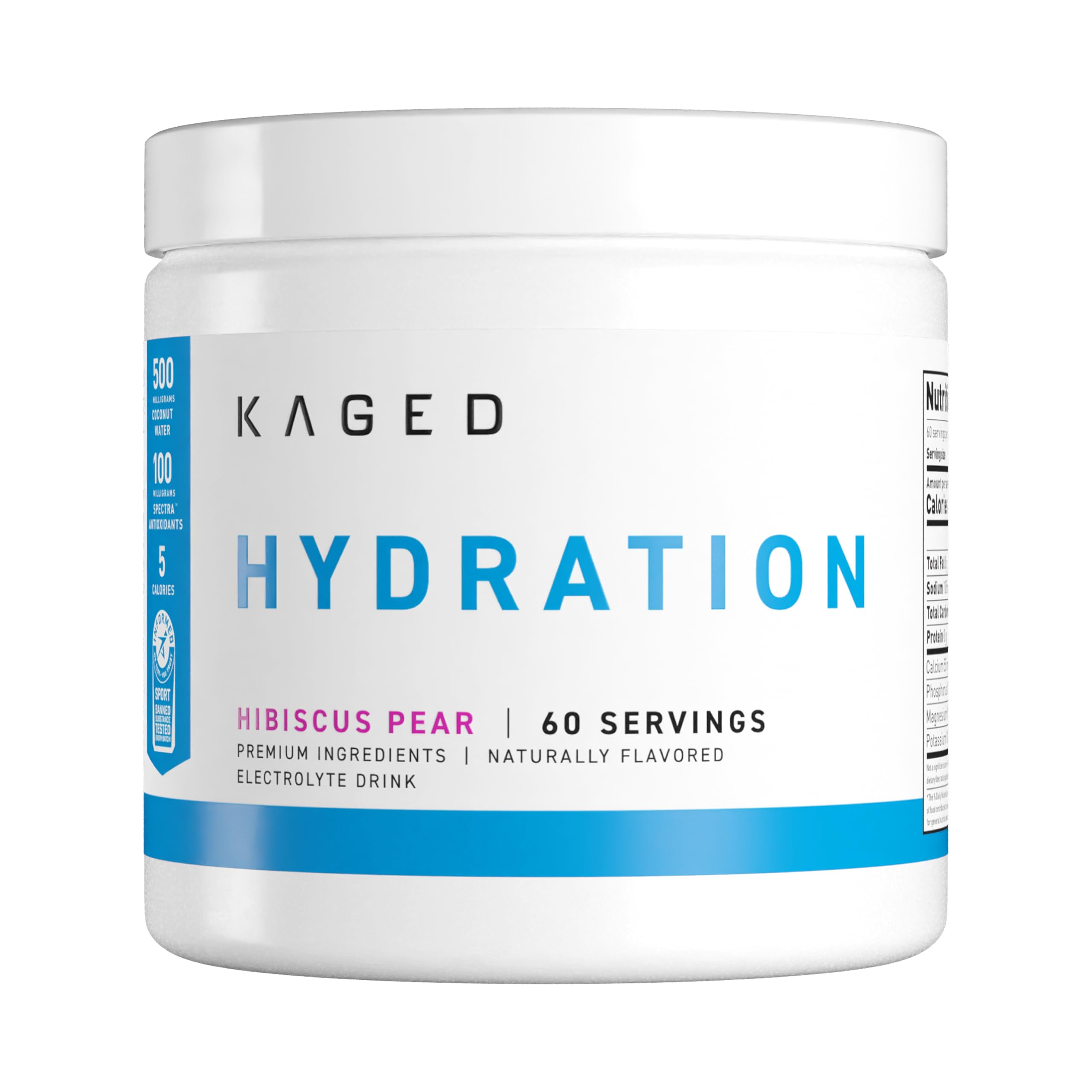 Kaged Hydration Drink Mix bottle pour enhances quick hydration during workouts.