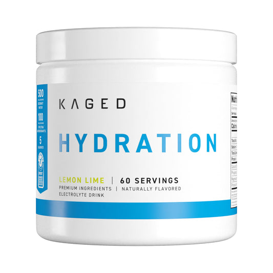 Kaged Hydration Drink Mix bottle pour showing hydration for workouts