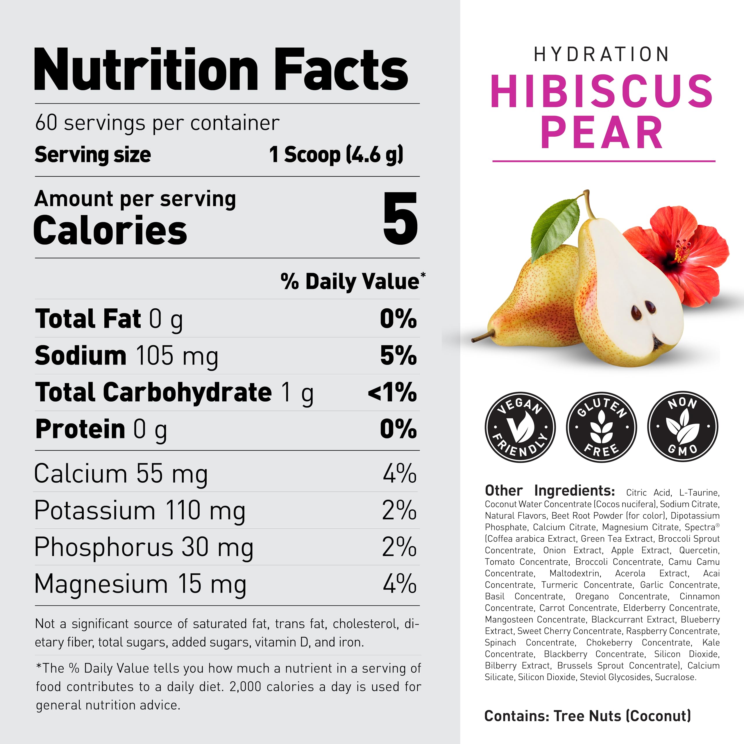 Kaged Hydration Drink Mix label closeup emphasizes clean, high-quality ingredients.