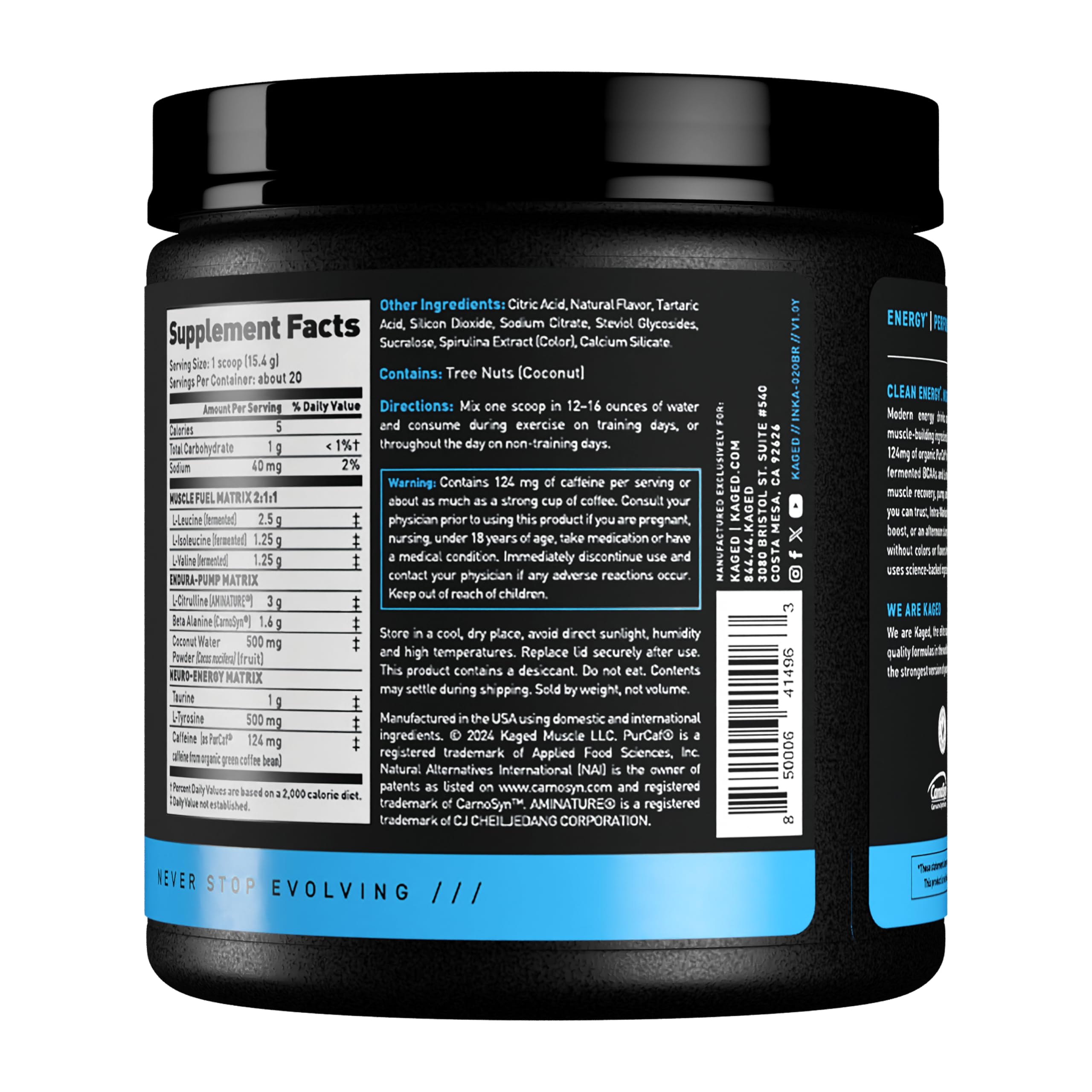 Kaged Intra-Workout endurance and pump focus image during training.