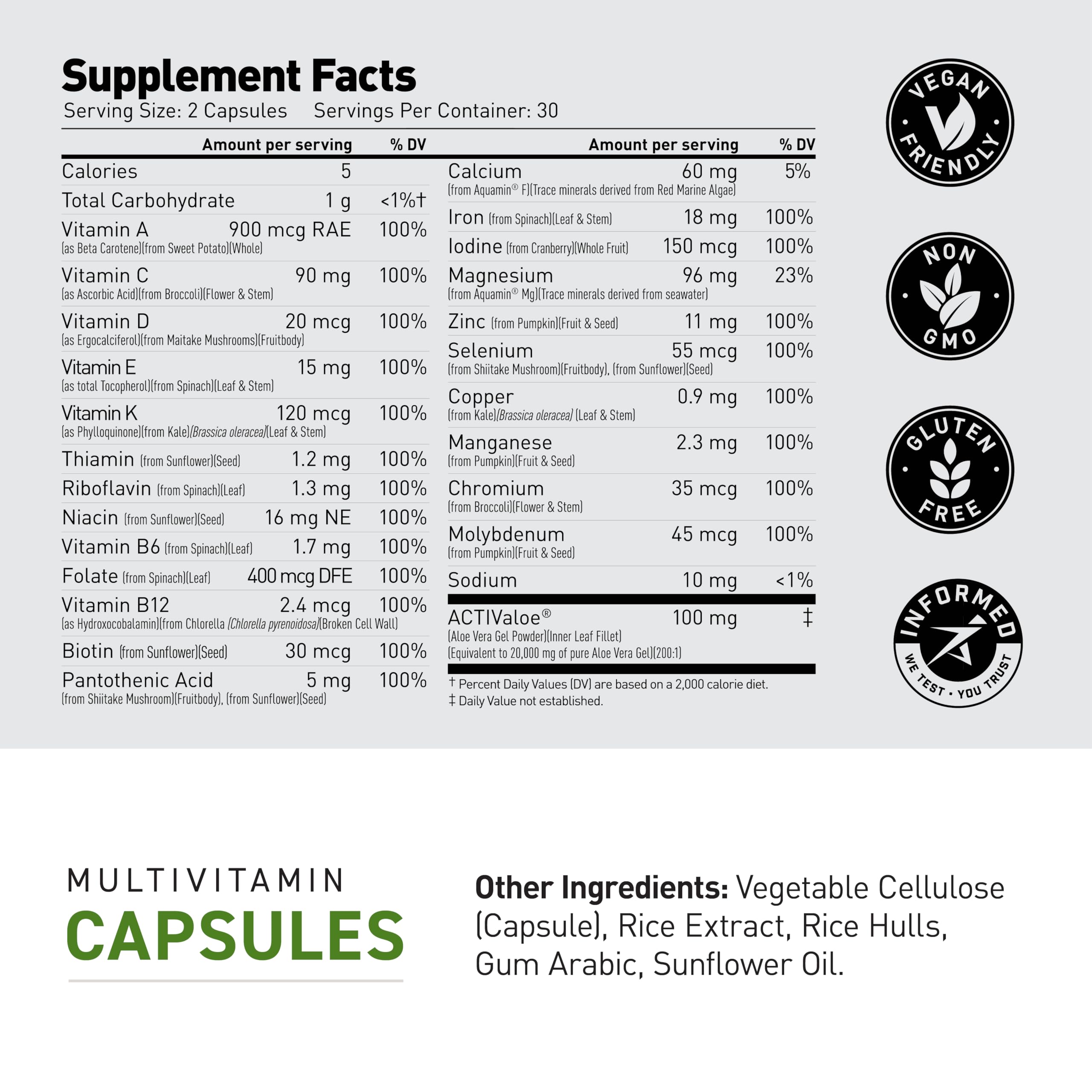 Kaged Multivitamin fruit-and-veg imagery emphasizes real organic ingredients.