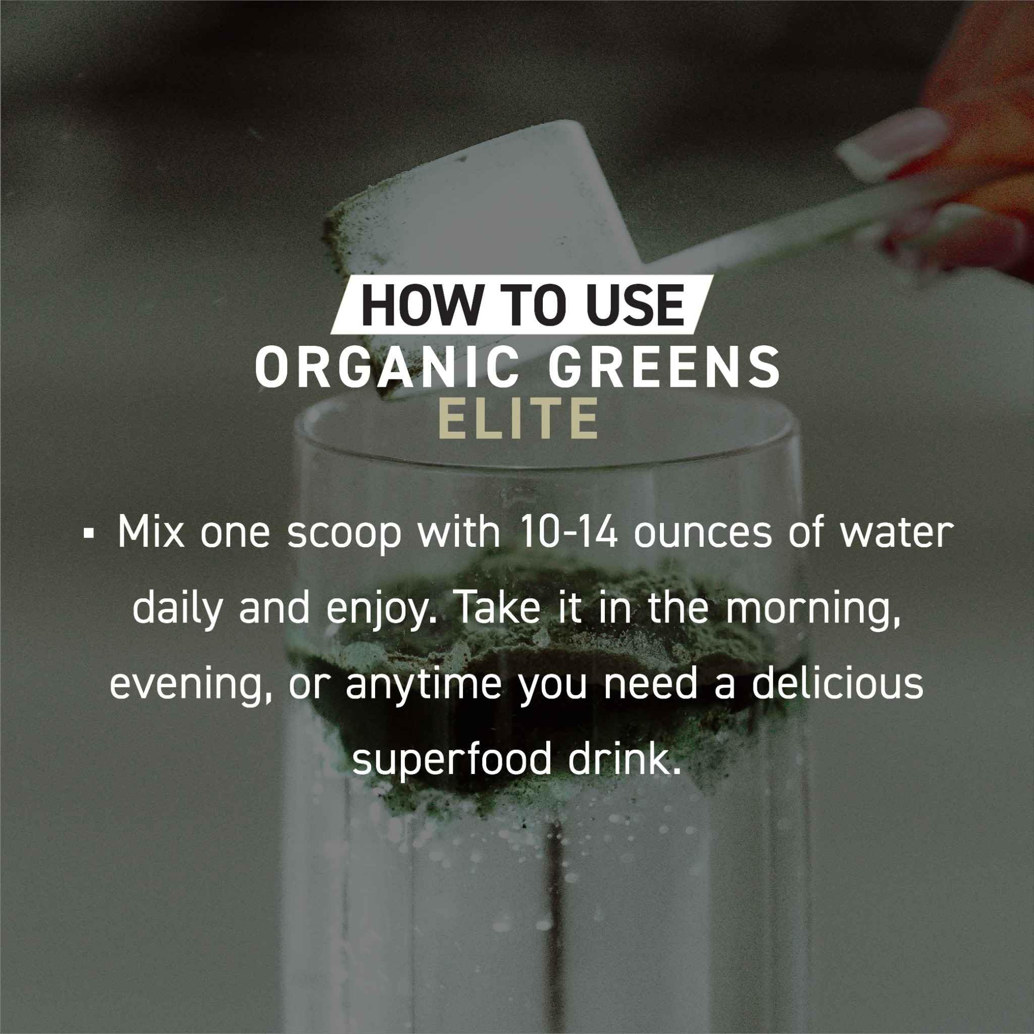 Kaged Organic Greens Elite ingredients chart suggesting a balanced micronutrient profile.