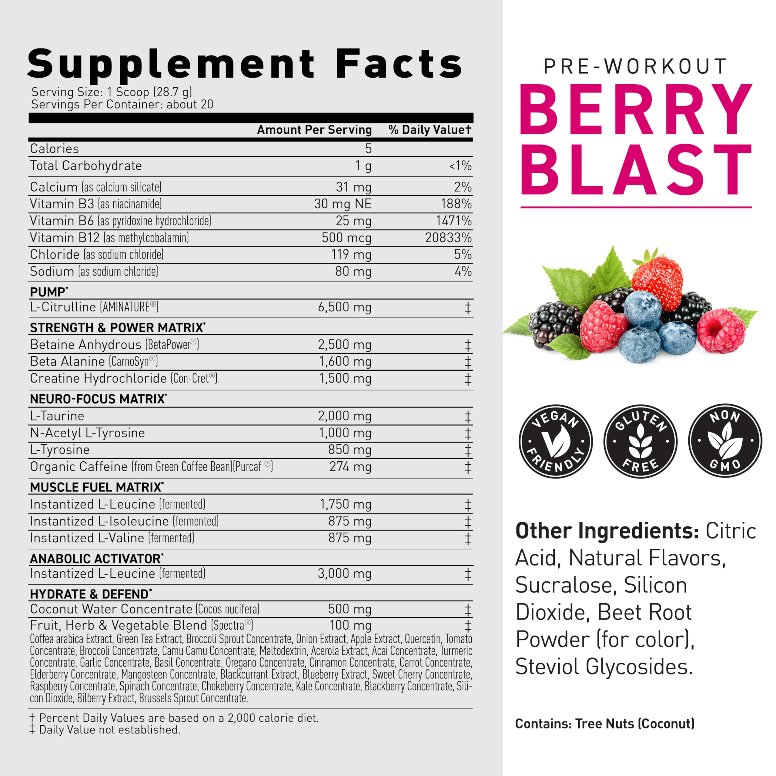 Kaged Berry Blast mixed in a glass for ready-to-drink energy