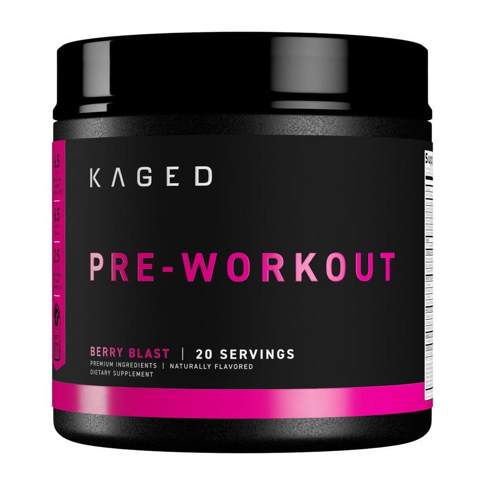 Kaged Original Pre-Workout Berry Blast tub ready for high‑energy training sessions
