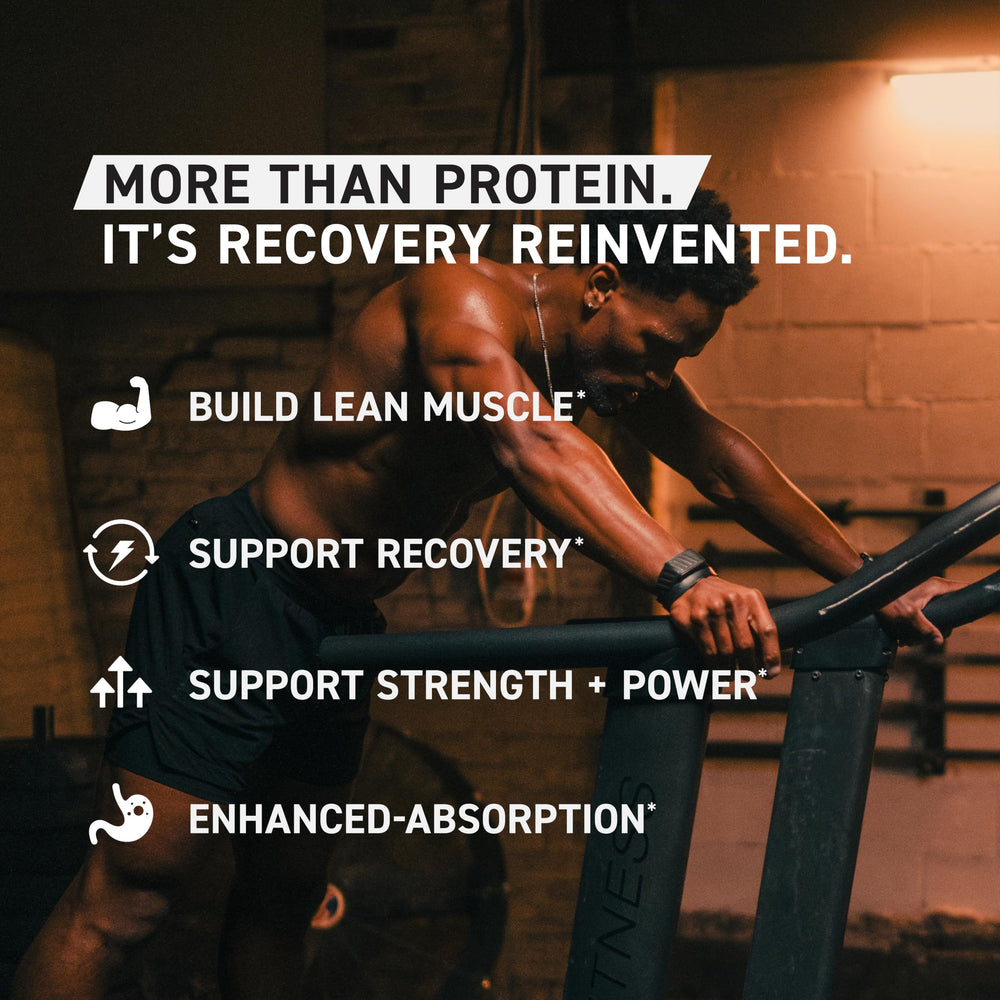 Kaged protein tub next to mixer bottle for easy post-workout shake