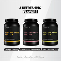 Serving idea: glass filled with Kaged iced lemon cake shake after training