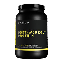 Kaged Post Workout Protein tub with iced lemon cake flavor for post-workout recovery