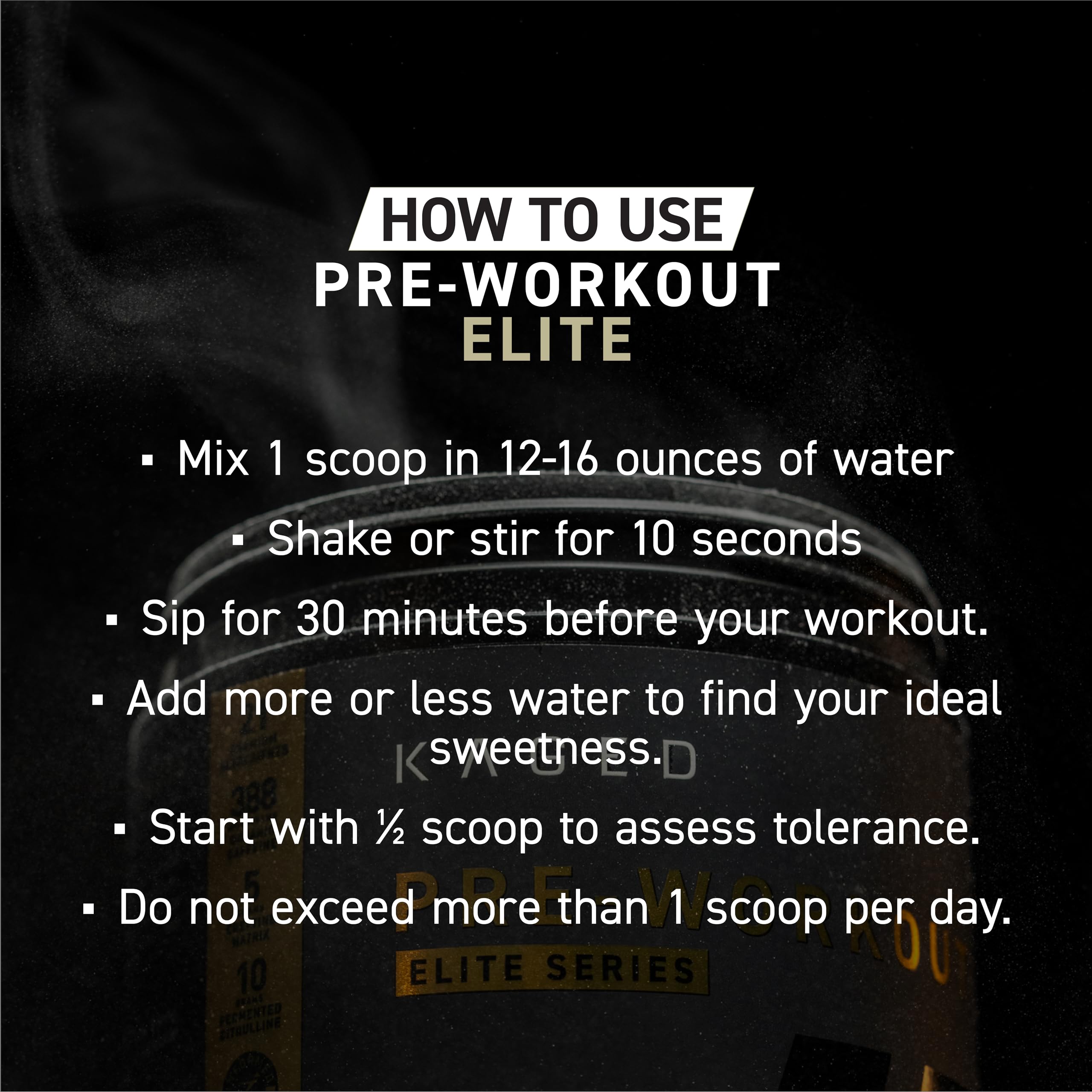 Kaged Pre-Workout Elite close-up of label featuring creatine nitrate for pumps.