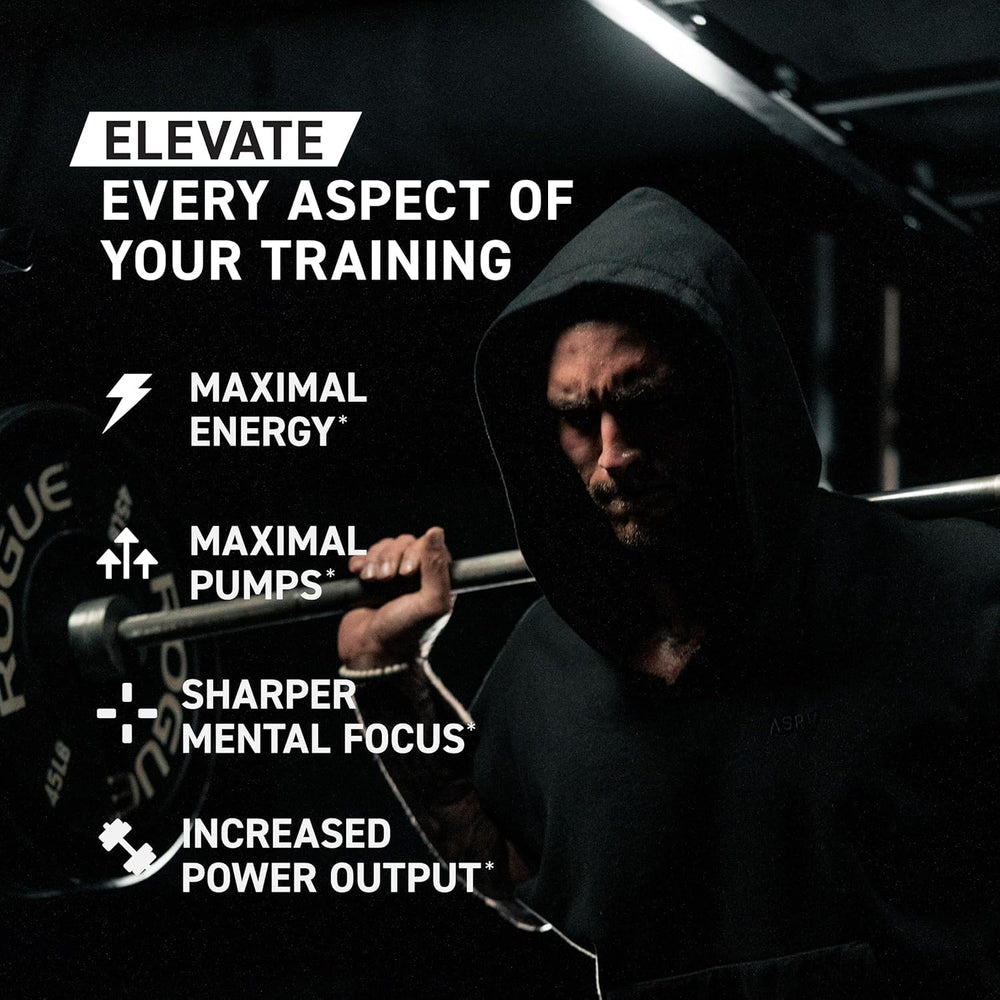 Kaged Pre Workout Elite energizing color glow hints at sustained focus during training