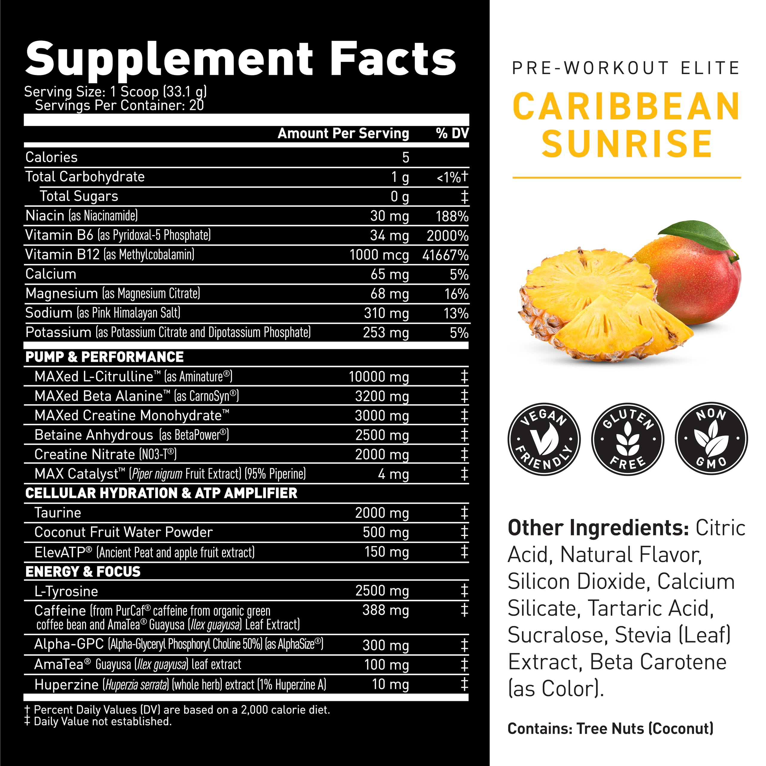 Illustration of 21 ingredients including NO3-T and AlphaSize supporting performance.