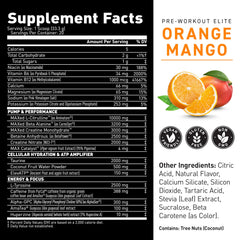 Bright orange mango flavor gives a refreshing pre-workout taste