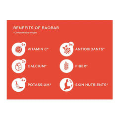 KAIBAE Baobab Powder pouring into a smoothie cup for easy use.