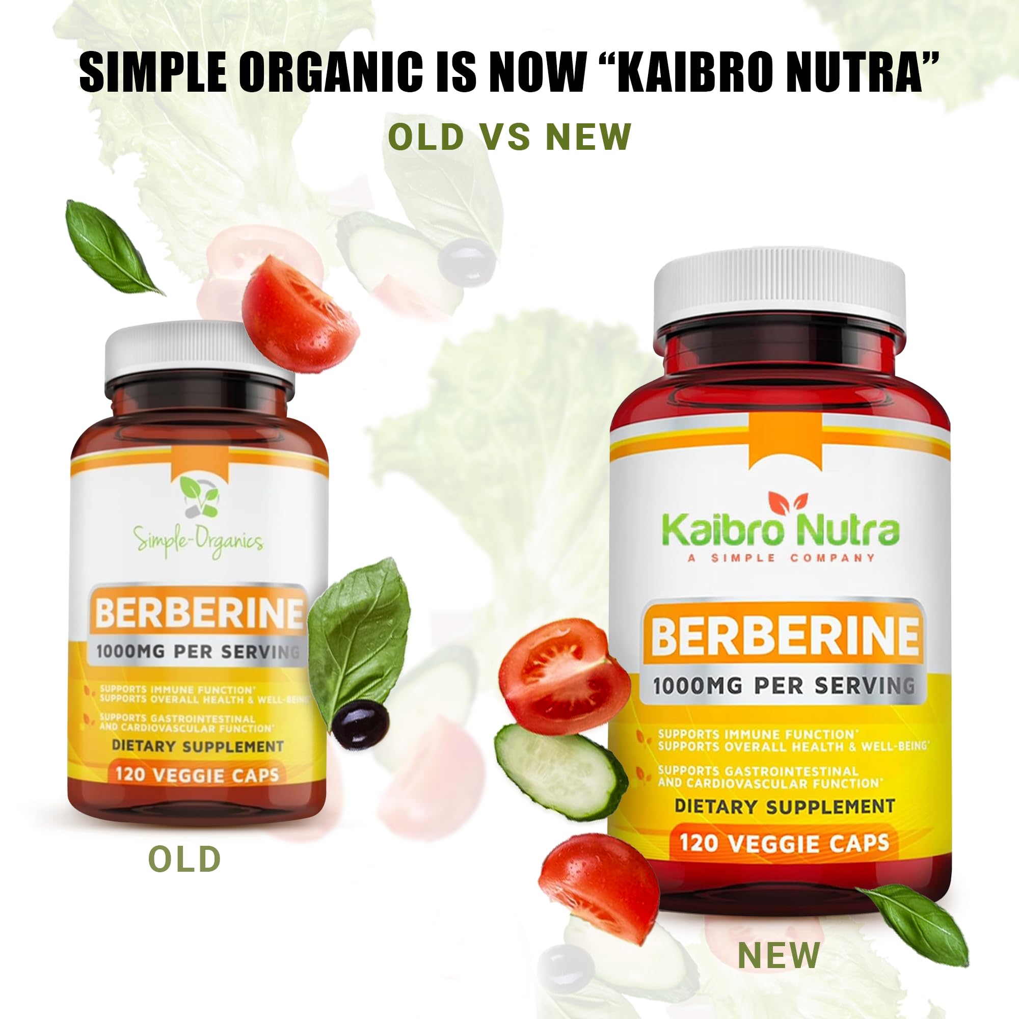 Kaibro Nutra Berberine label detail highlights gluten-free and non-GMO quality