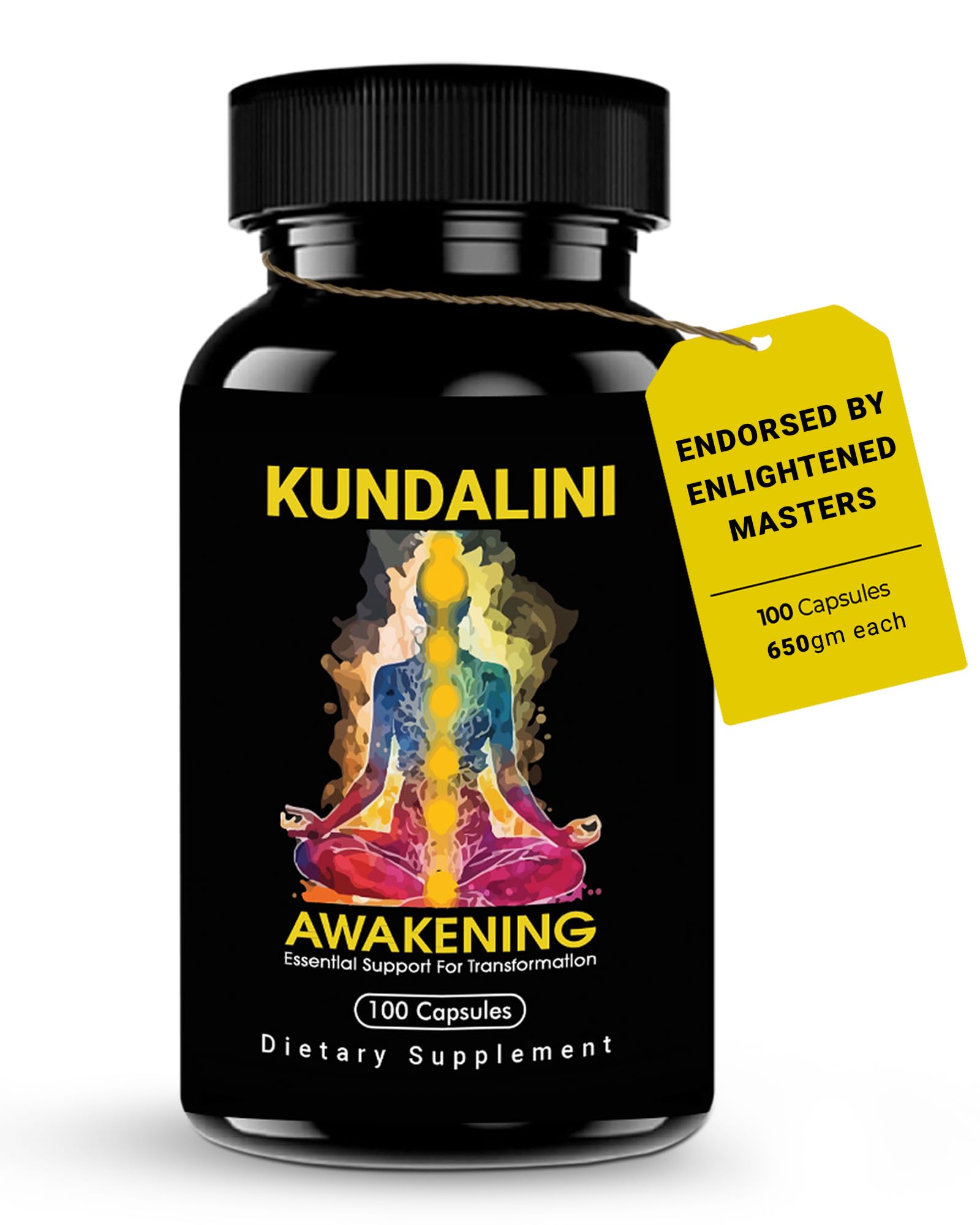 Kailash Herbals Kundalini Awakening bottle for daily meditation support.