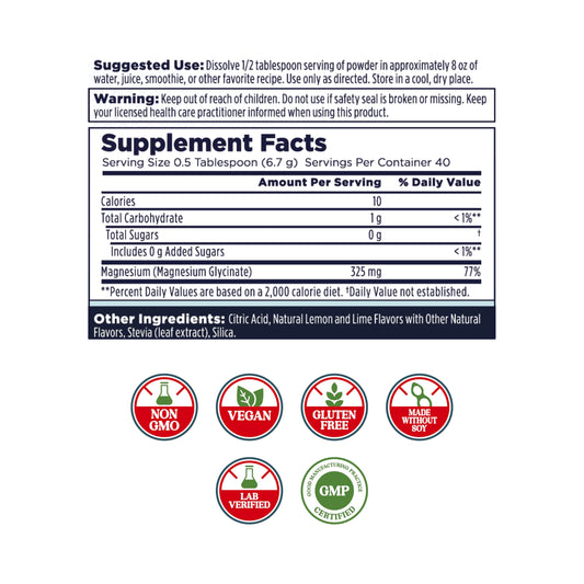 KAL Calming Magnesium Powder dissolving in water for fast absorption.