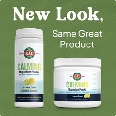 KAL Calming Magnesium Powder scoop highlighting easy daily serving.