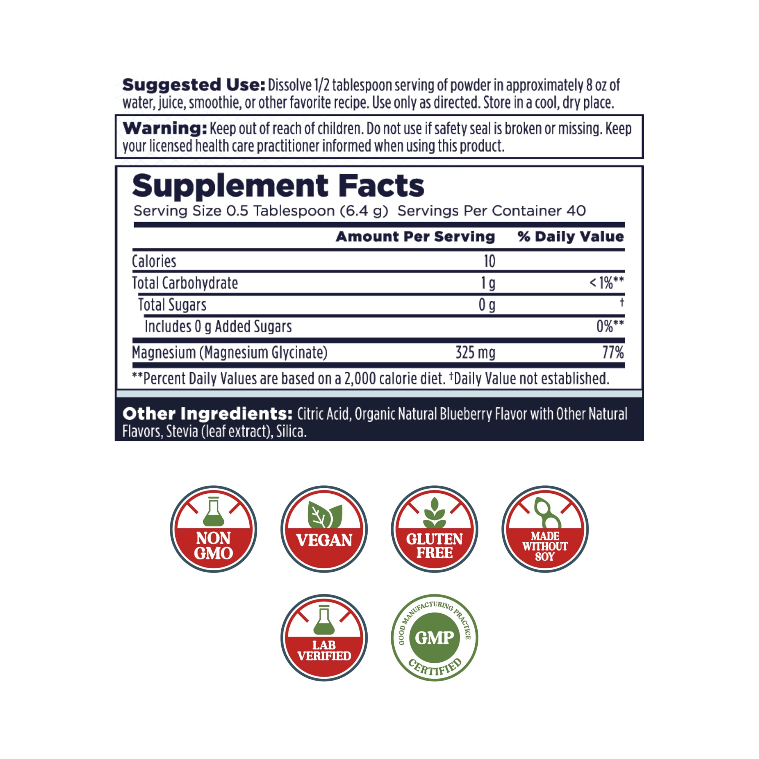 KAL Calming Magnesium blueberry powder dispensing highlights easy dosing for night-time calm.