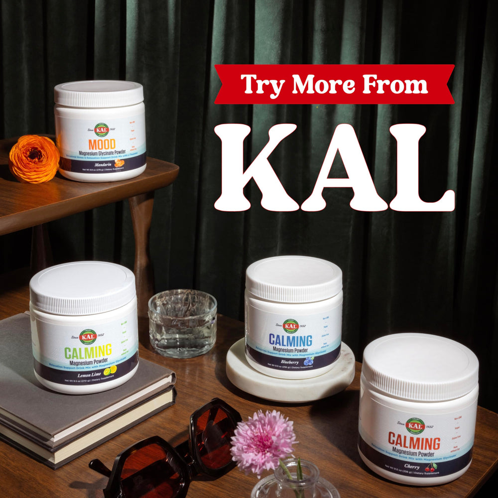KAL Calming Magnesium no added sugar packaging emphasizes clean, everyday use.