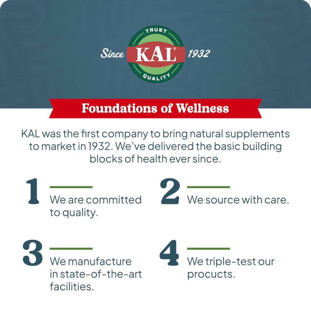 KAL Calming Magnesium vegan gluten-free label reassures dietary compatibility.