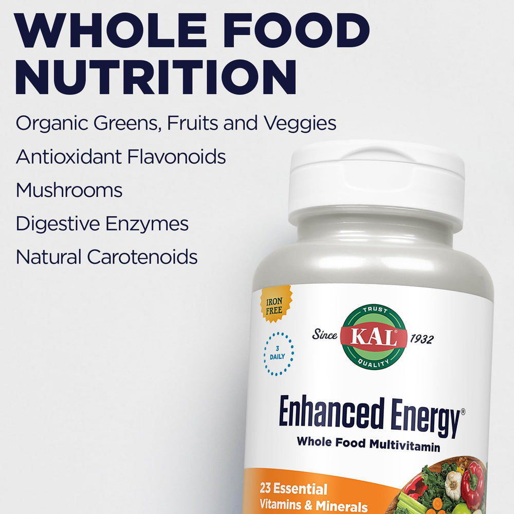 Digestive enzymes complex featured in KAL Enhanced Energy Multivitamin.
