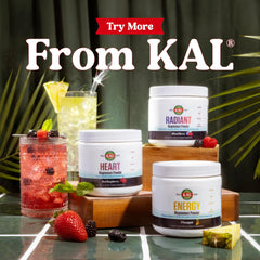 KAL drink with green tea caffeine concept teaser, suitable for energy boosts.
