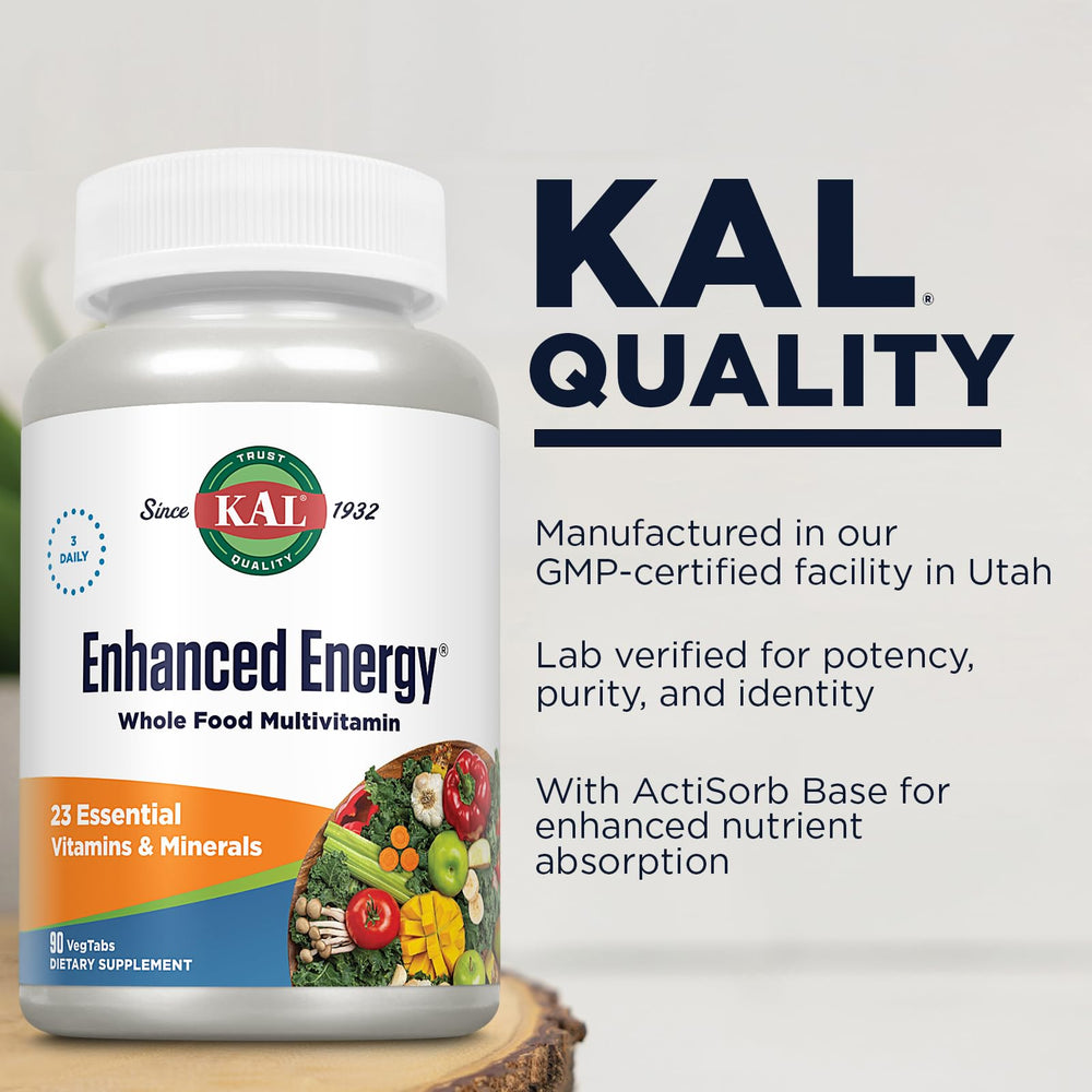 KAL Enhanced Energy bottle held by a user for on-the-go energy.