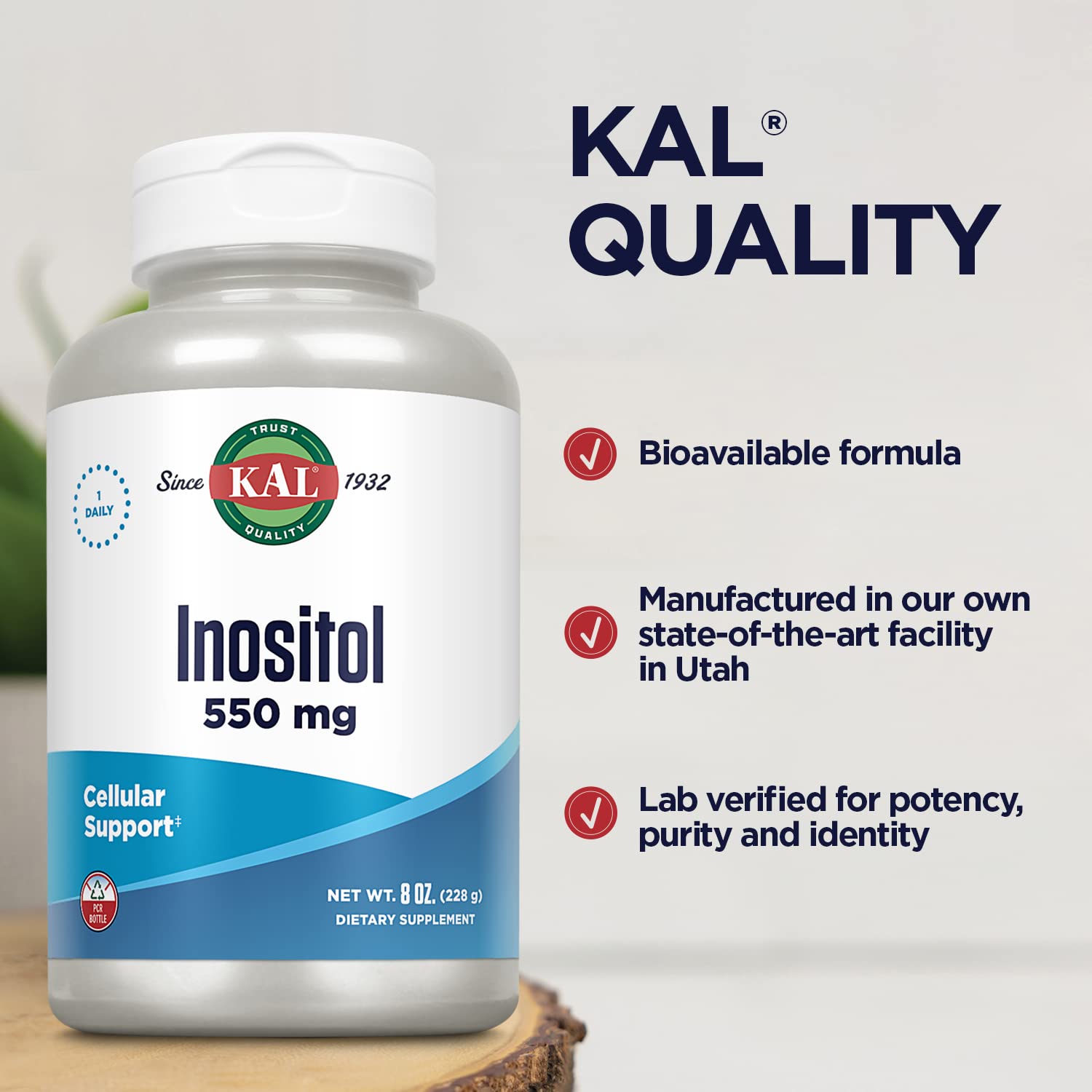 Shaker cup with KAL Inositol powder blend for easy daily use
