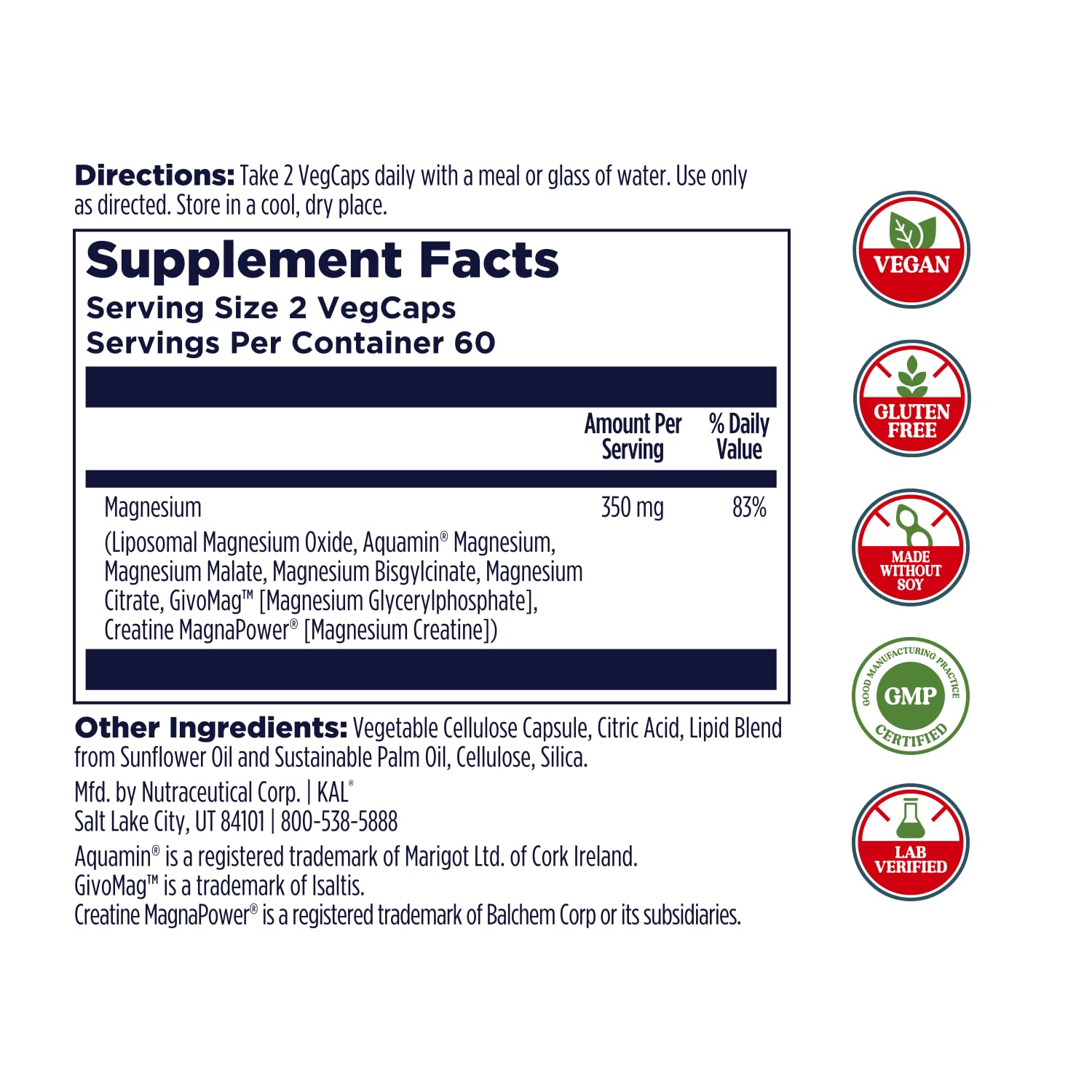 KAL Magnesium Complex 7 capsules for daily magnesium support and wellness