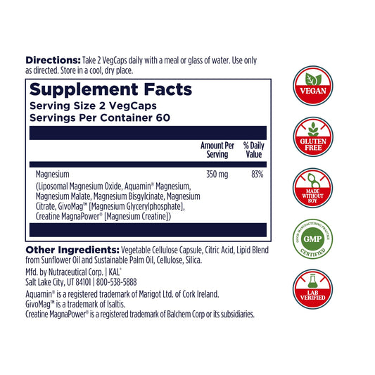 KAL Magnesium Complex 7 capsules for daily magnesium support and wellness